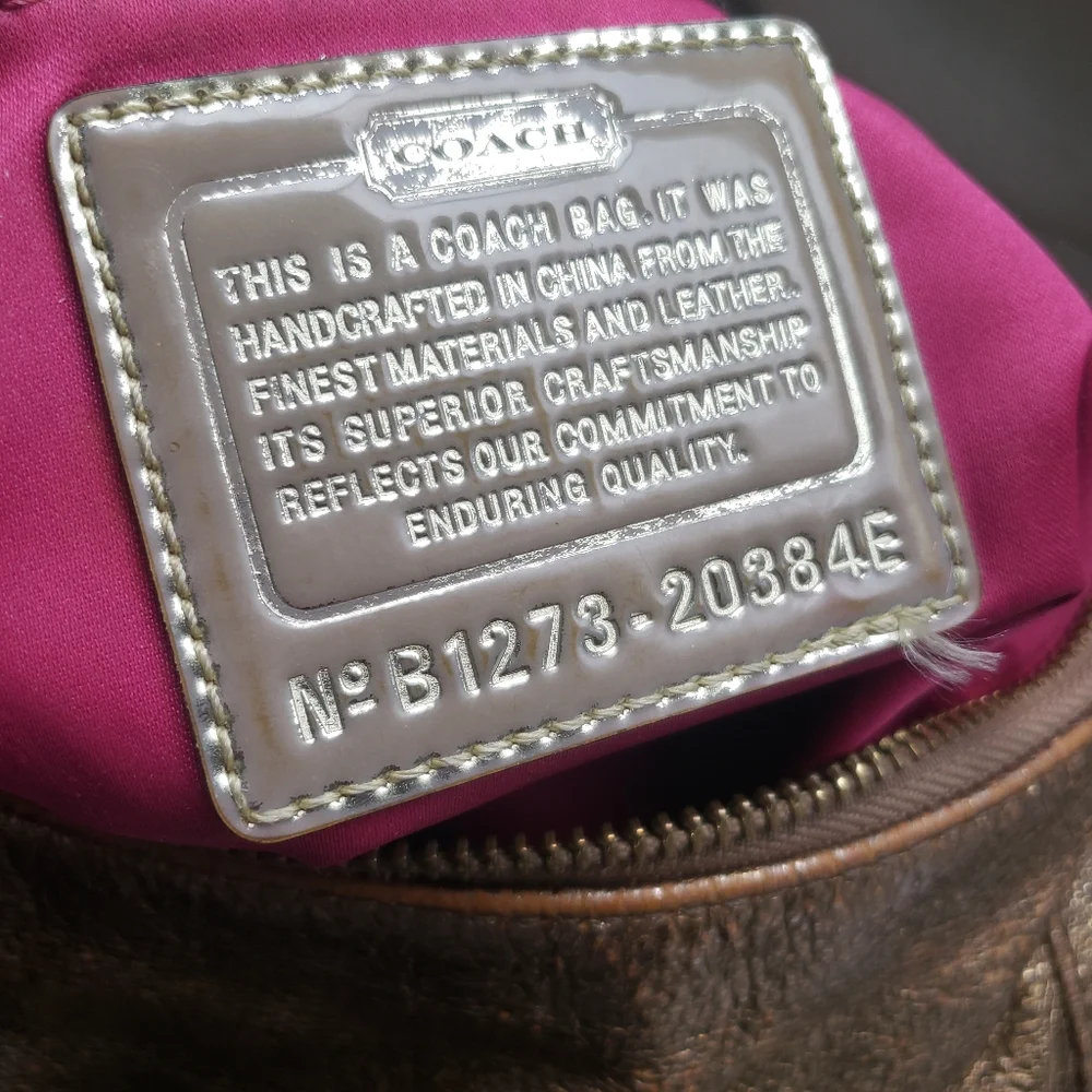 Coach poppy crossbody/hobo bag gold - Picture 6 of 10